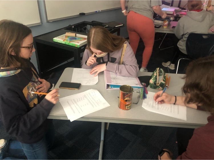Geometry students using similar figures to estimate light projections on the wall.